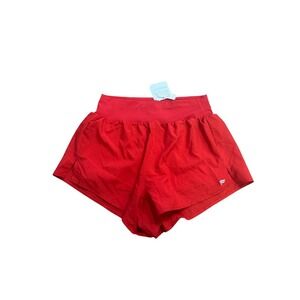 Fabletics Girl's Red Sun Chaser 3" Shorts Athletic Gym Activewear Size S NWT